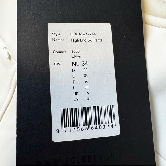 GOLDBERGH WOMEN'S HIGH END SALOPETTE SKI PANTS BIB WHITE BLACK NWT US 4 - Picture 7 of 13
